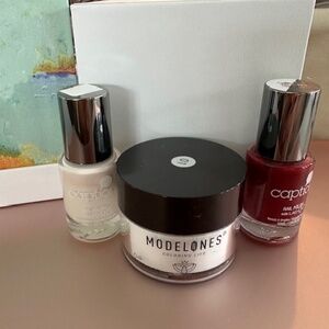 Caption and Clear Dip Bundle; Dip is NWT and 2 caption polishes, swatched only